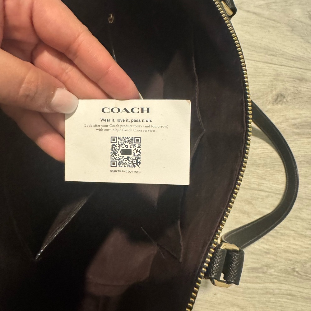 Coach Black Tote with Gold Accents - Picture 6 of 8